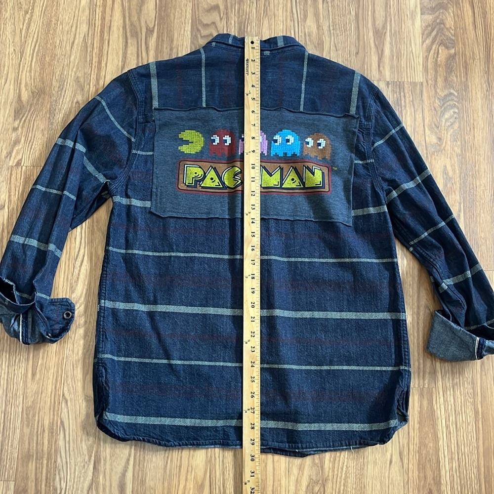 PAC-Man Pacman Shirt Upcycled Unisex Size Large L - Picture 4 of 7